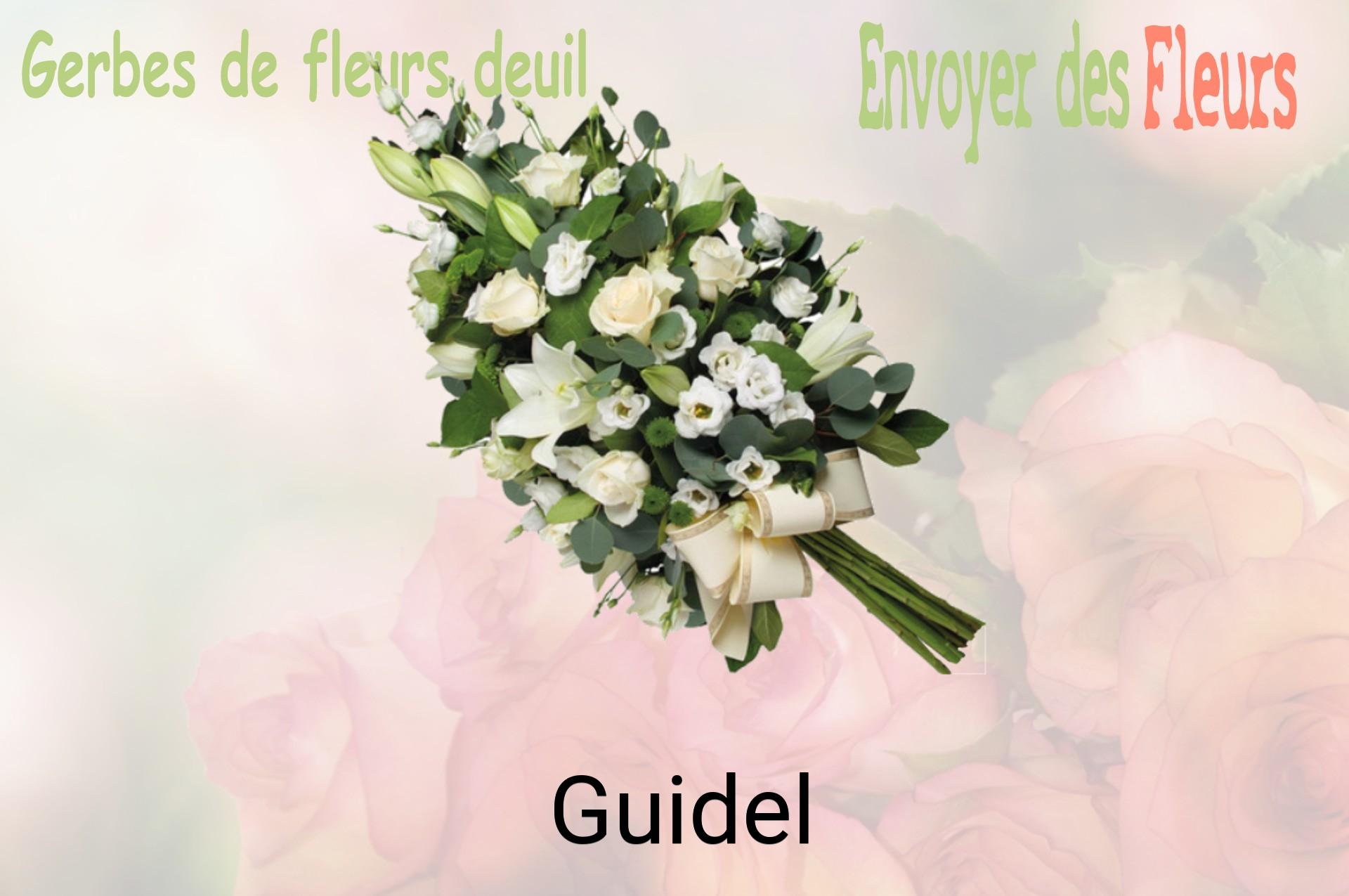 Gerbe de fleurs de deuil livrée à Guidel